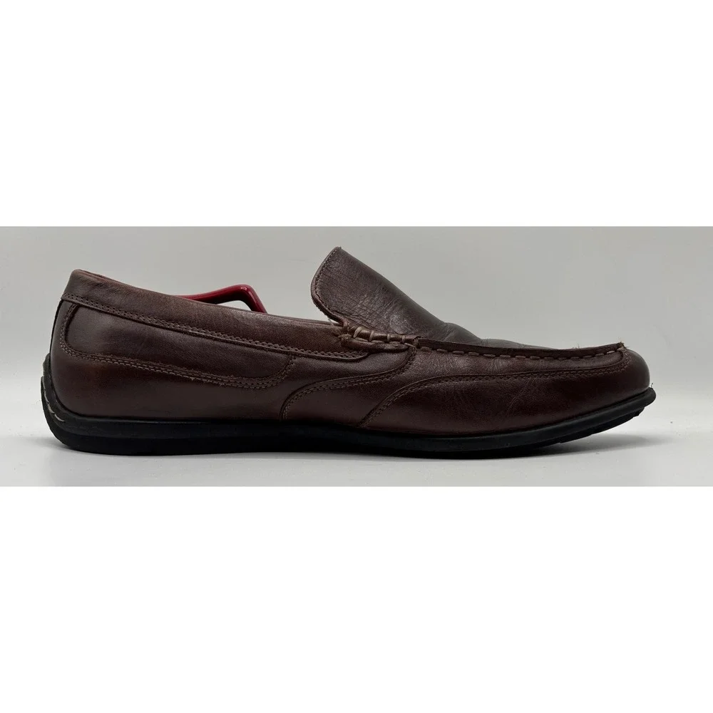 Nunn Bush Men's Brown Leather Moc Toe Slip On Loafers Comfort Casual Dress Shoes